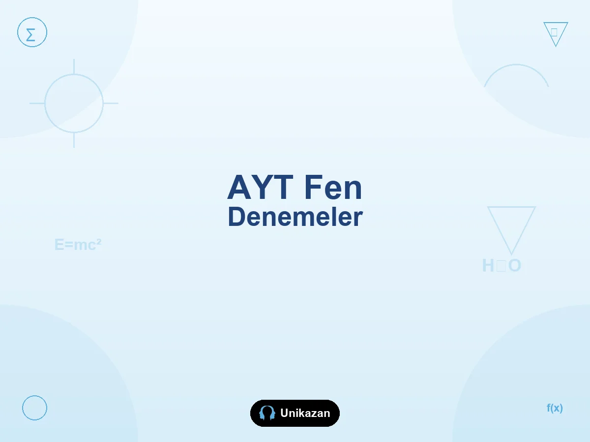2027 AYT fen bilimleri denemeleri kolaydan zora — üç ders, kolay basamak, 40 soru ve ünite