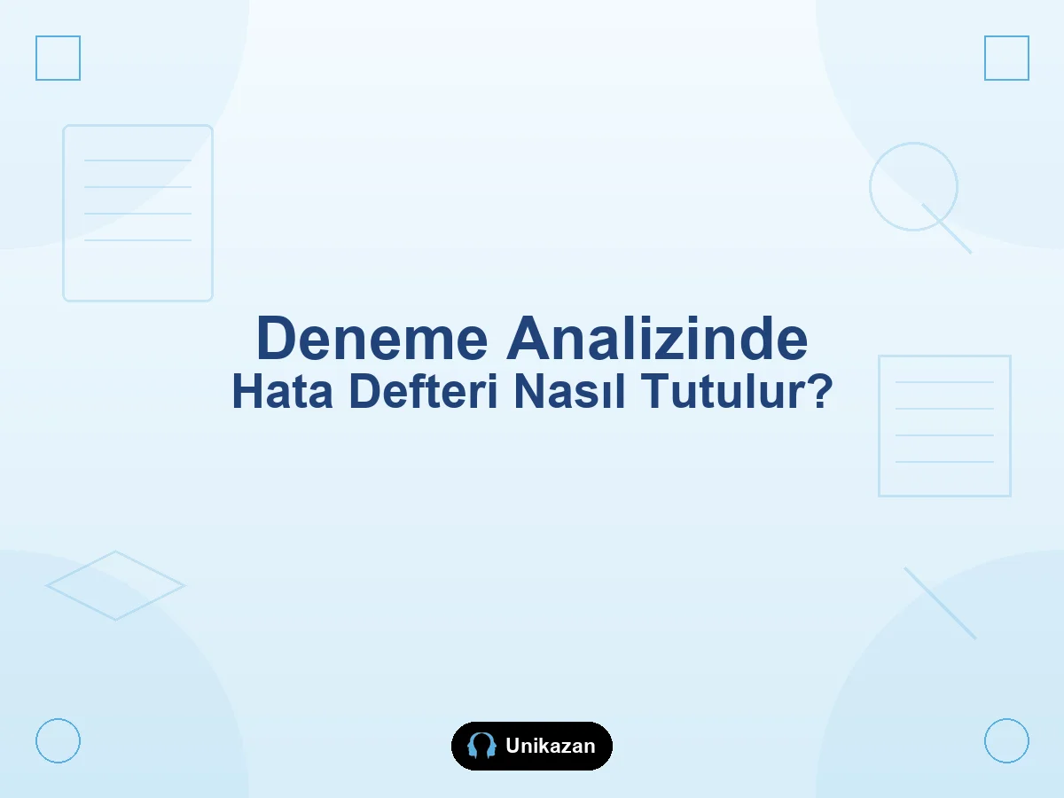 Deneme analizinde hata defteri nasıl tutulur — üç hata türü, sütun şablonu ve tekrar planı 2026