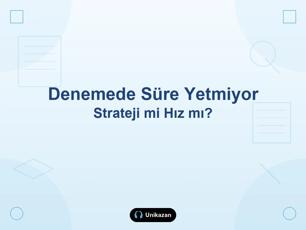 Denemede süre yetmiyor yanlış strateji mi hız sorunu mu — teşhis tablosu, işaretleyip geçme ve hız rutini 2026