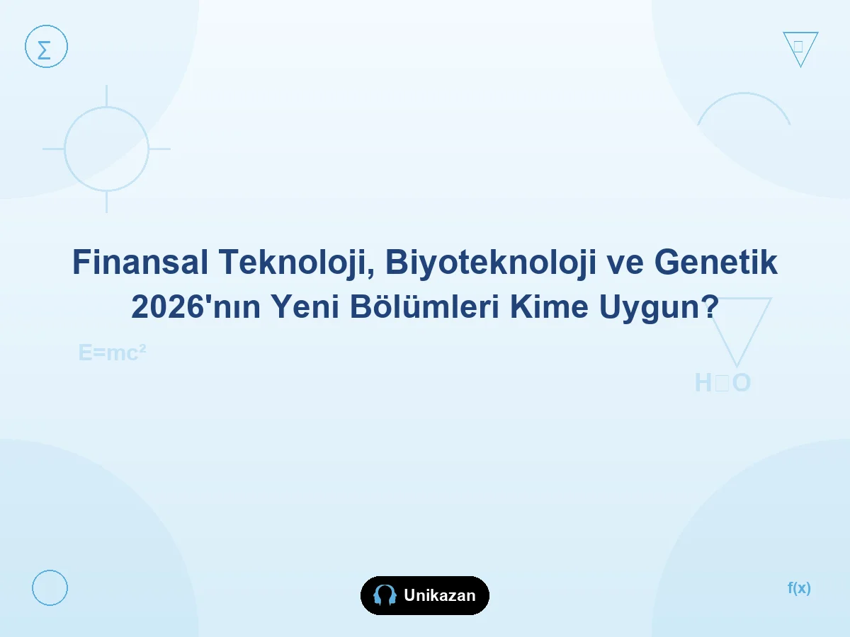Finansal Teknoloji, Biyoteknoloji ve Genetik — 2026'nın yeni bölümleri kime uygun?