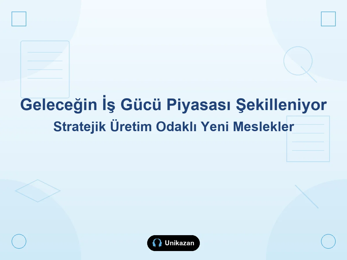 Geleceğin iş gücü piyasası — YÖK stratejik üretim odaklı yeni meslekler rehberi