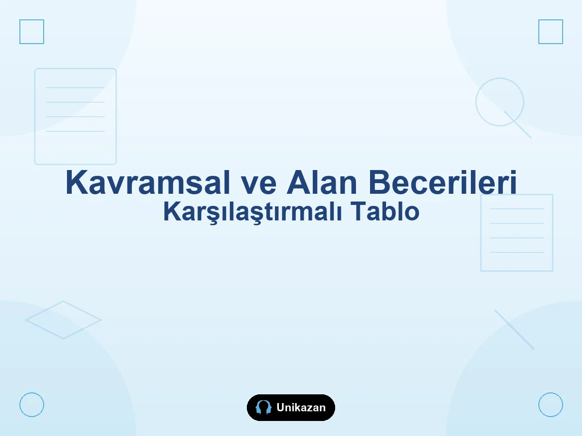 Kavramsal beceriler ve alan becerileri karşılaştırmalı tablo — Maarif düşünme ve ders dili farkı