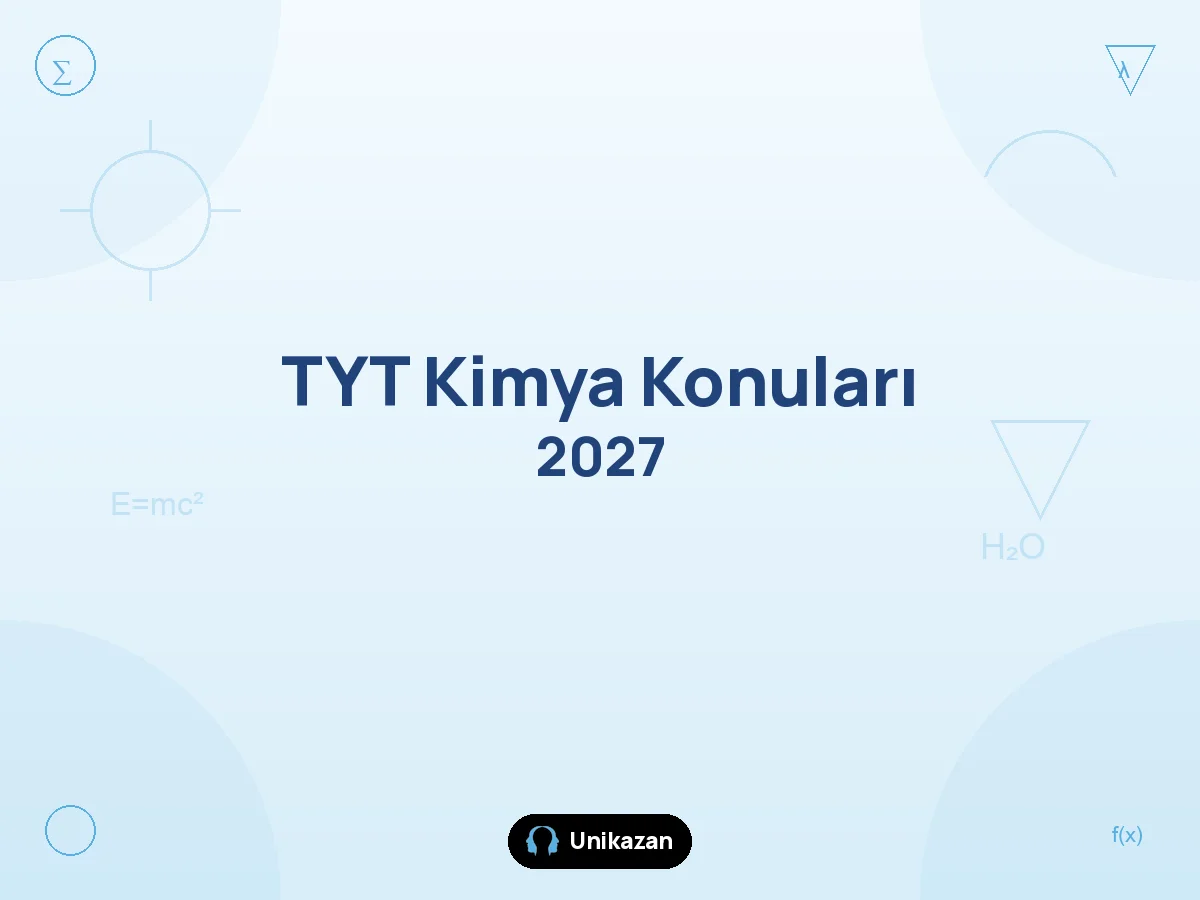 TYT Kimya 2027 konu listesi ve ÖSYM soru dağılımı tablosu