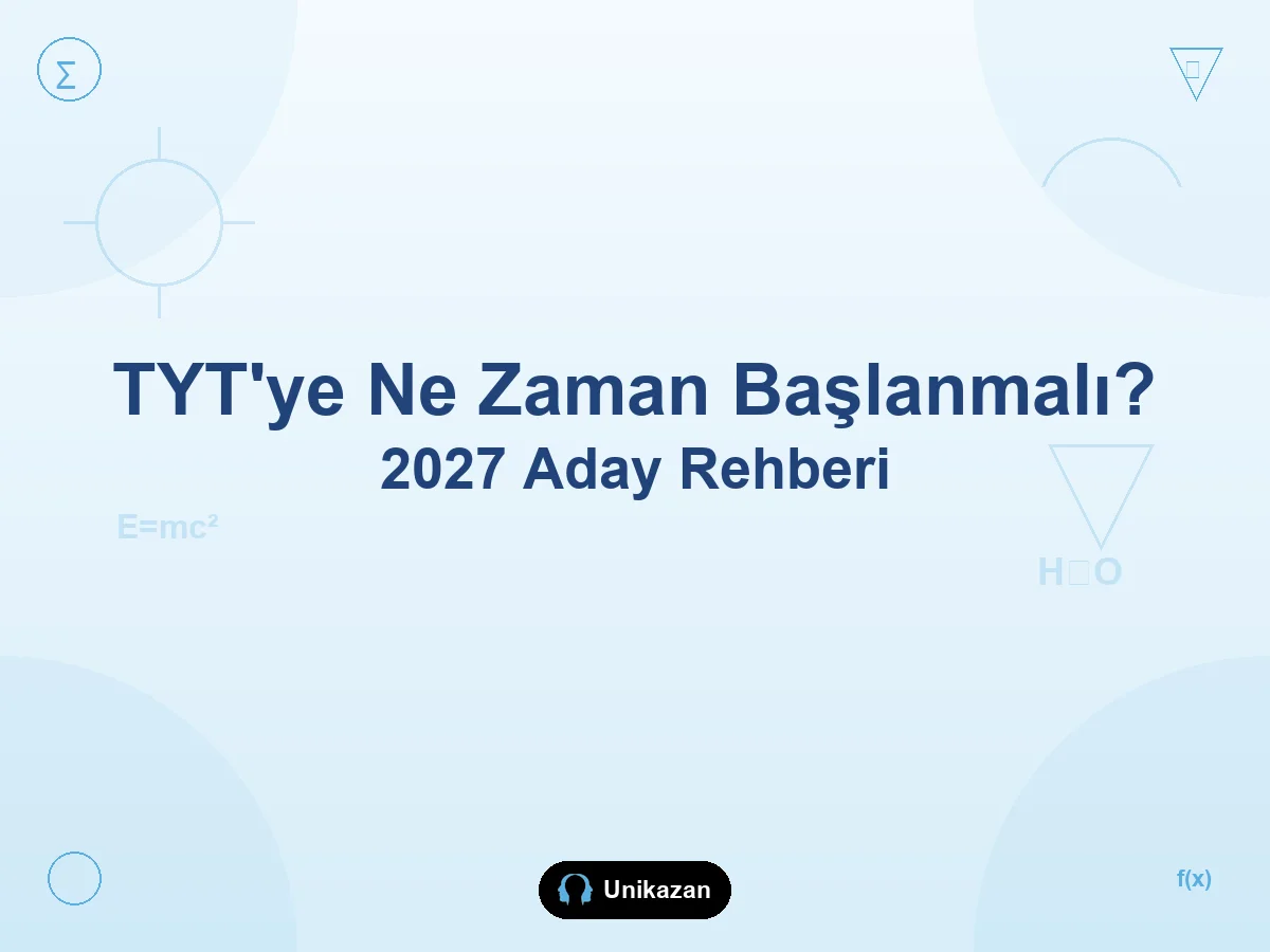 TYT'ye ne zaman başlanmalı — 2027 YKS adayları için en doğru başlangıç zamanı rehberi