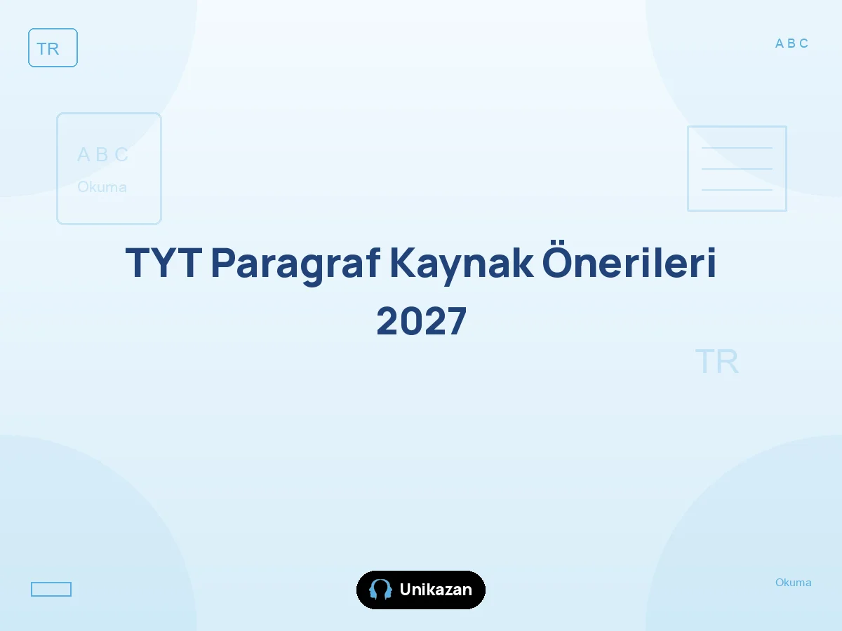 TYT paragraf kaynak önerileri 2027 kolaydan zora adım adım en iyi paragraf kitapları