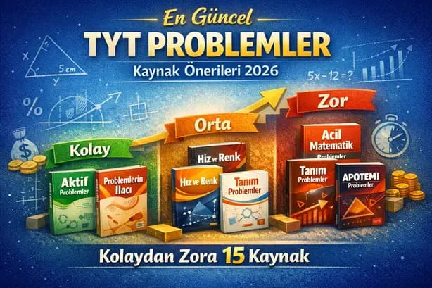 TYT problemler kaynak önerileri 2026 kolay orta zor seviye kitaplar