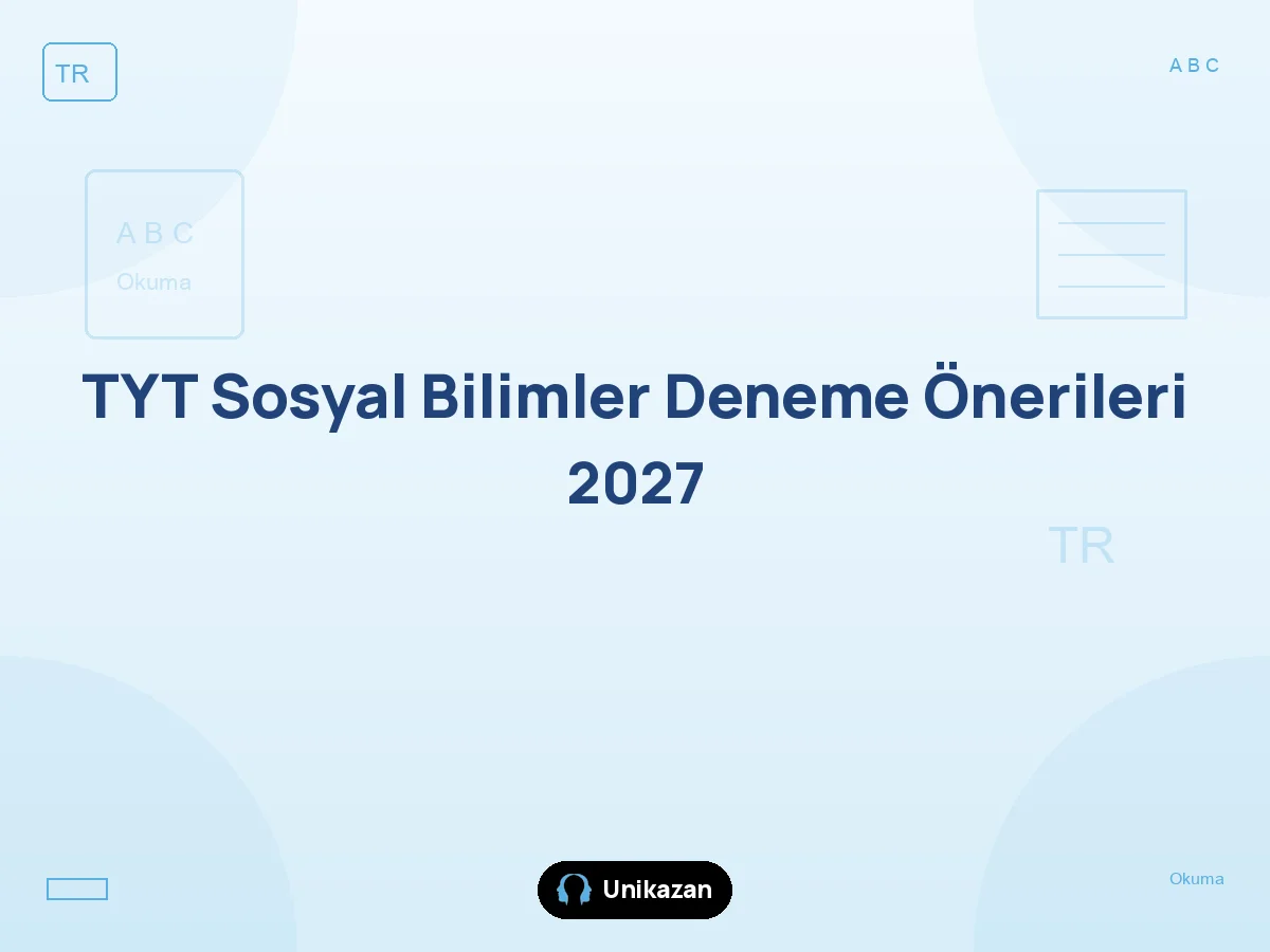TYT Sosyal Bilimler branş denemesi seçimi için seviye rehberi görseli