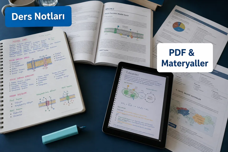 Ünikazan YKS ders notları, PDF kaynaklar ve derece öğrenci materyalleri