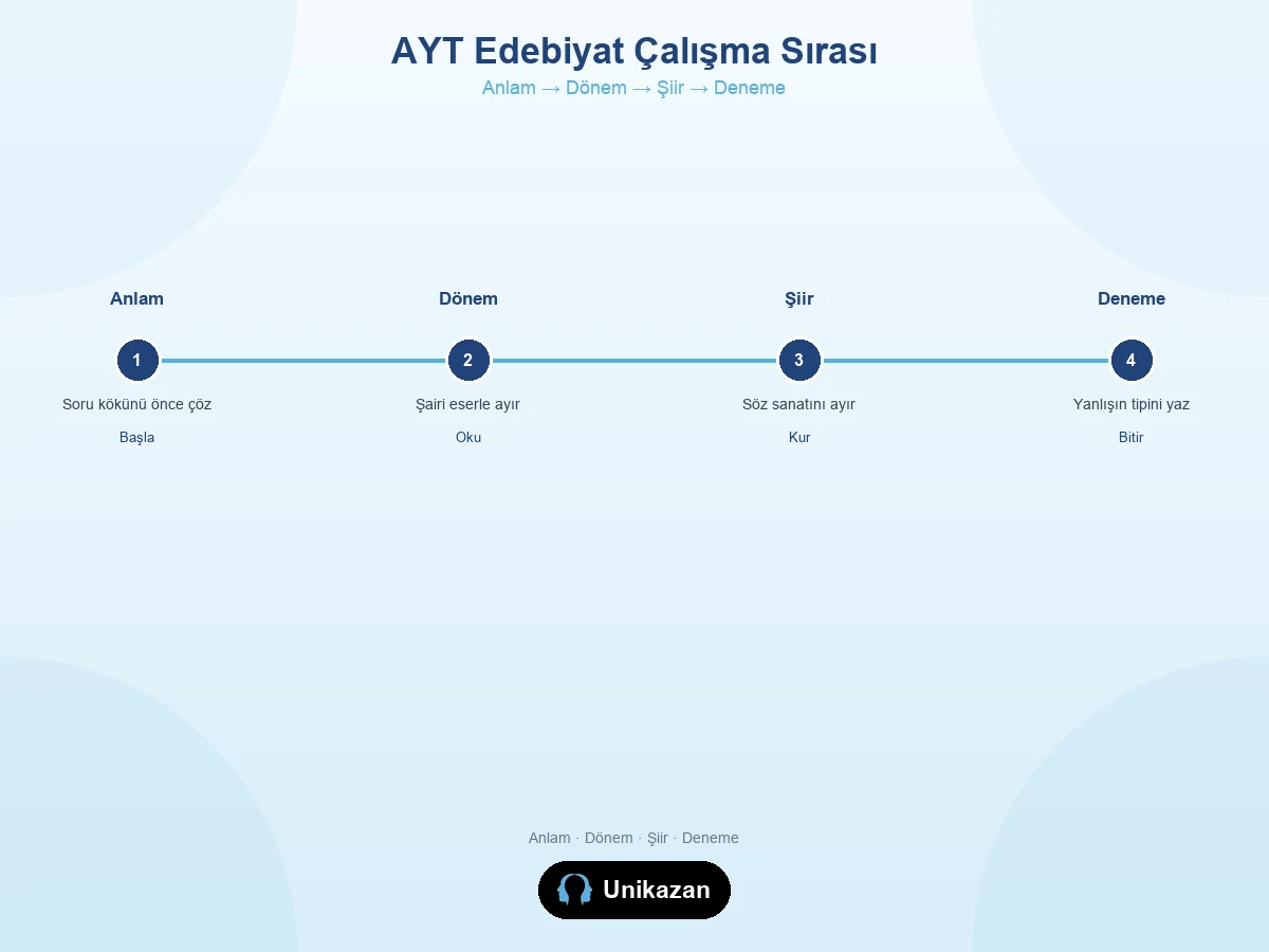 AYT edebiyat çalışma sırası — anlam, dönem, şiir ve deneme