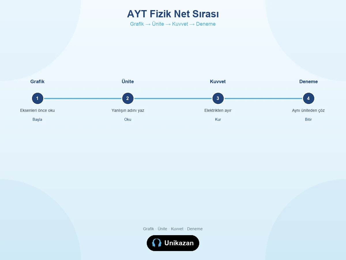 AYT fizik net sırası — grafik, ünite, kuvvet ve deneme