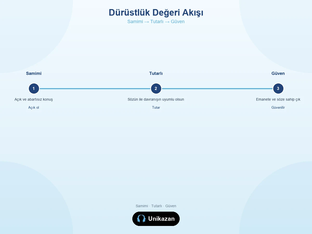 Dürüstlük değeri nedir samimi tutarlı güven akışı — söz tutmak emanet okul ev