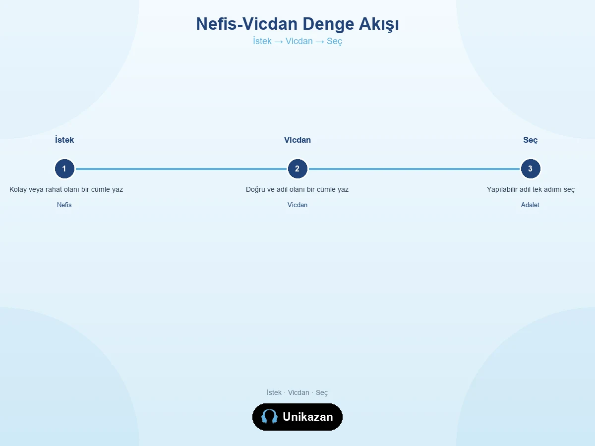 Nefis-vicdan dengesi nedir — İstek Vicdan Seç akış görseli